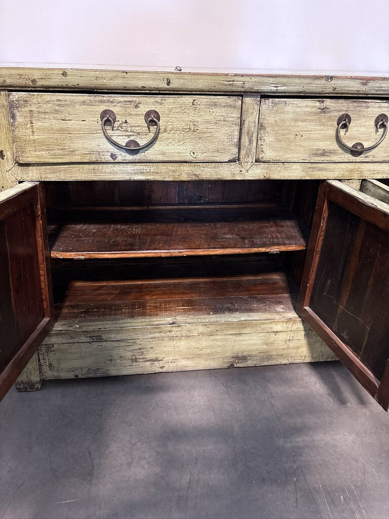 Vintage Green Distressed Ming Console-