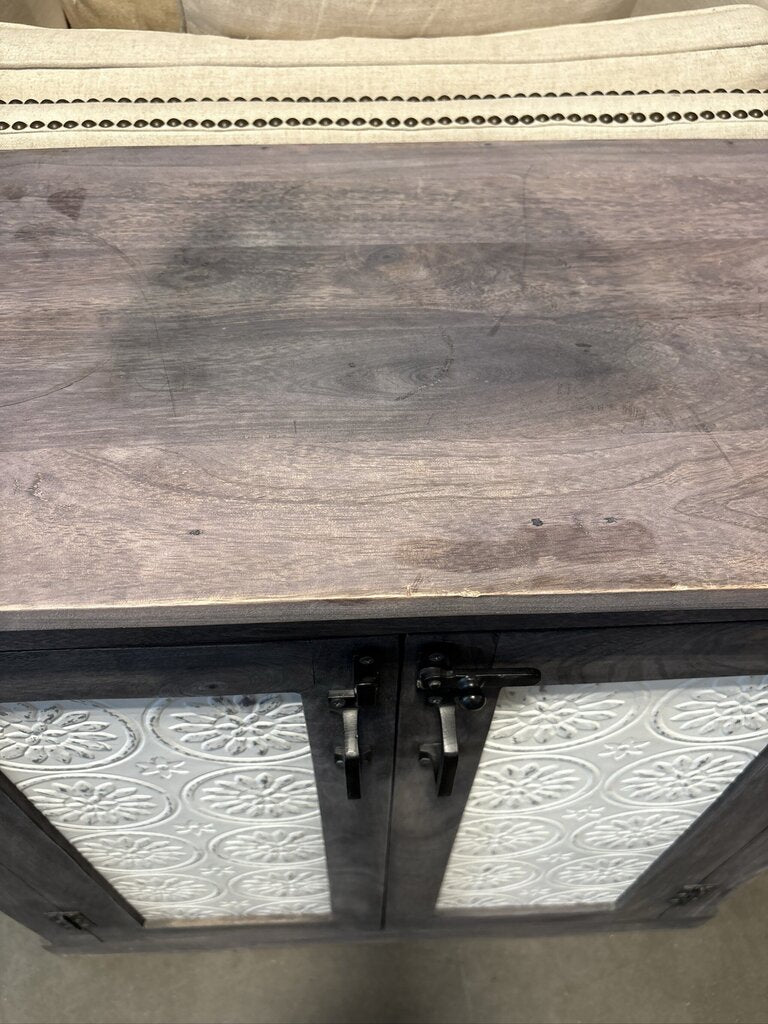 Wood & Metal 2 Door Cabinet- 33X16X33.5H