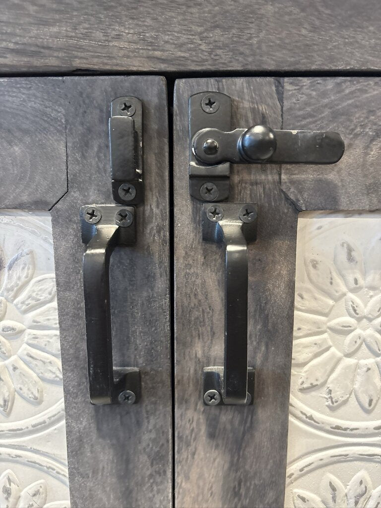 Wood & Metal 2 Door Cabinet- 33X16X33.5H