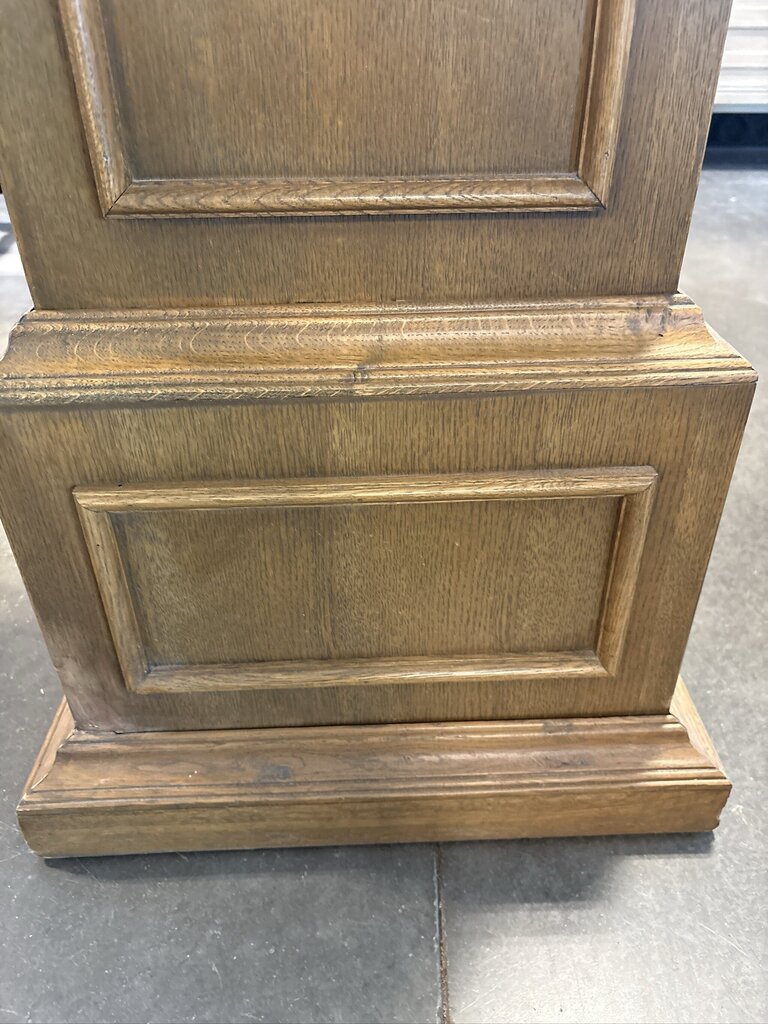 Gold Square Pedestal Table W/ Trim - 20X20X36H