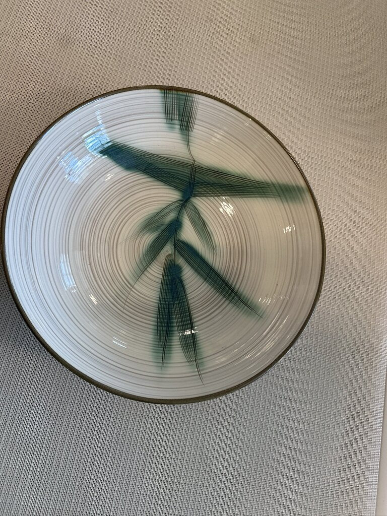Howa Kasuga Japan Stoneware Bamboo Bowl- 12X12X4