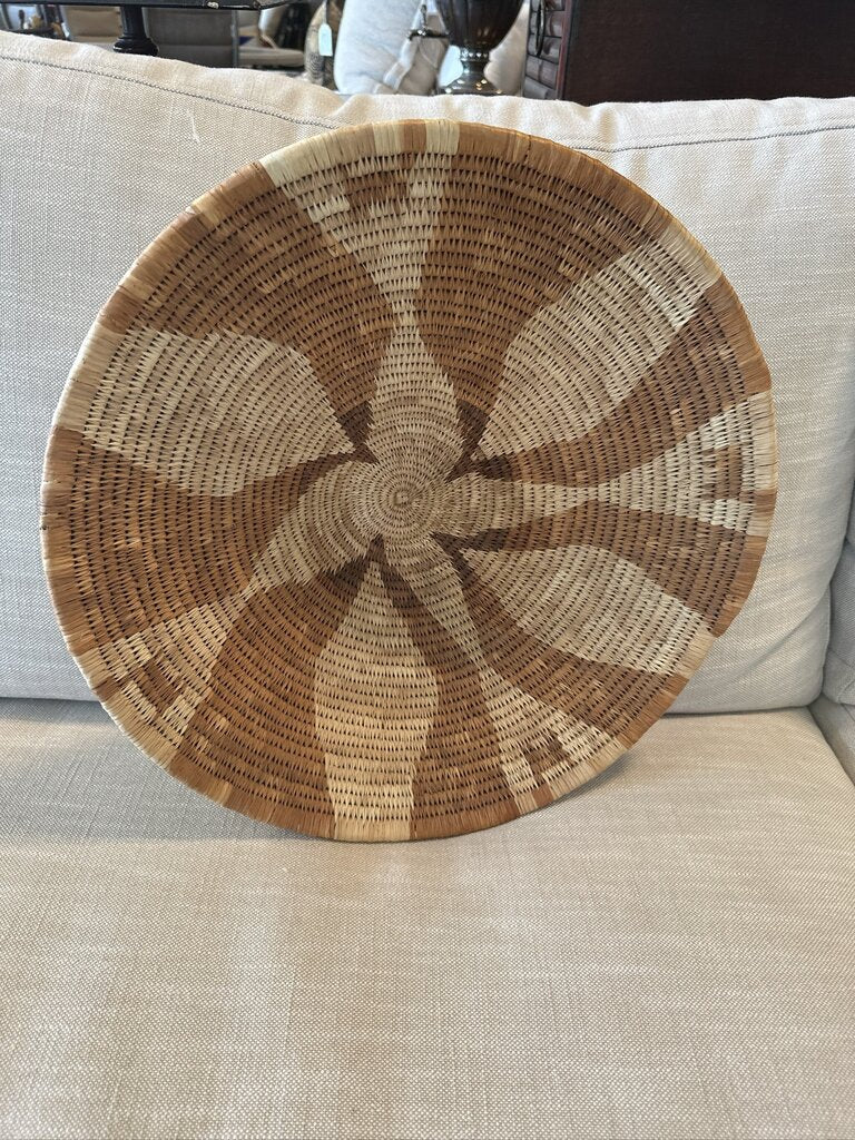 Woven African Tan & Cream Charger- 17X17X4H