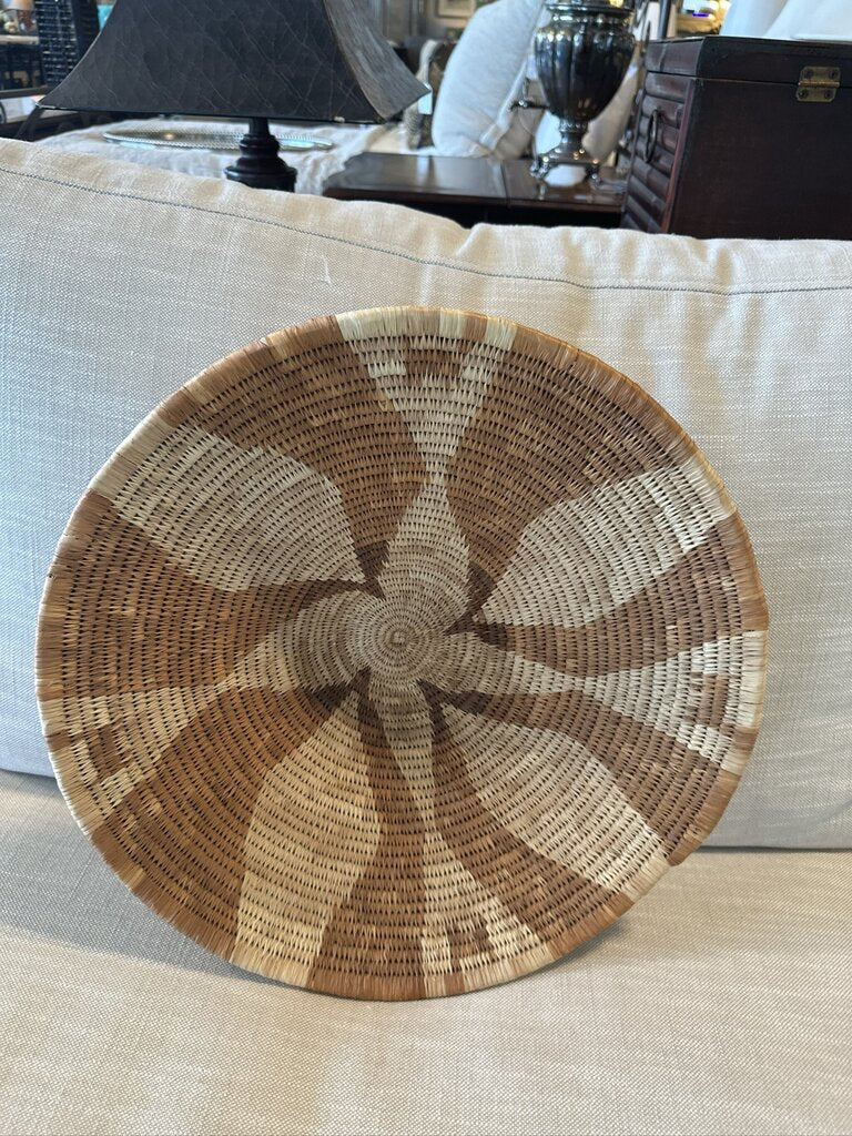 Woven African Tan & Cream Charger- 17X17X4H