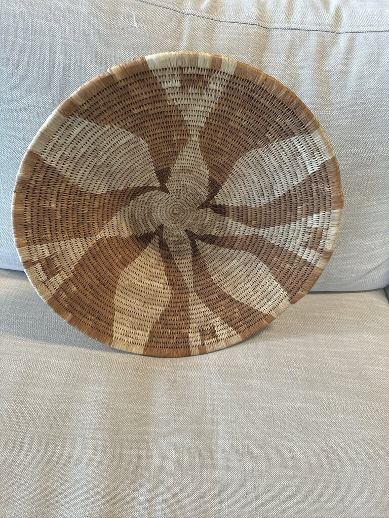 Woven African Tan & Cream Charger- 17X17X4H