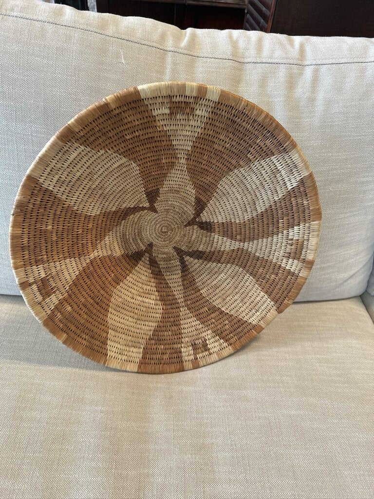 Woven African Tan & Cream Charger- 17X17X4H