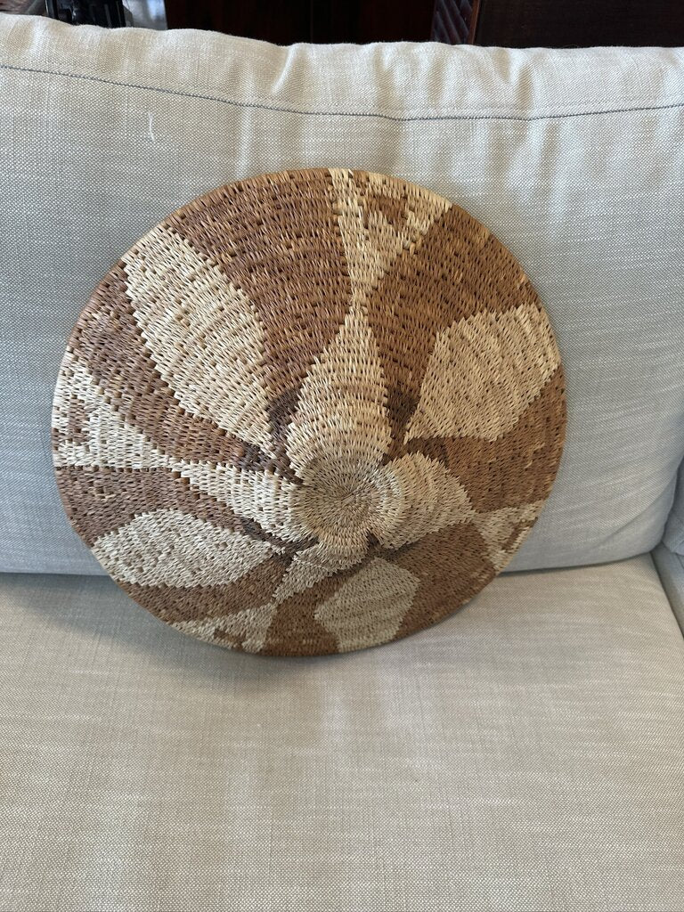 Woven African Tan & Cream Charger- 17X17X4H