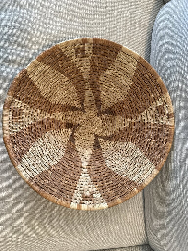 Woven African Tan & Cream Charger- 17X17X4H