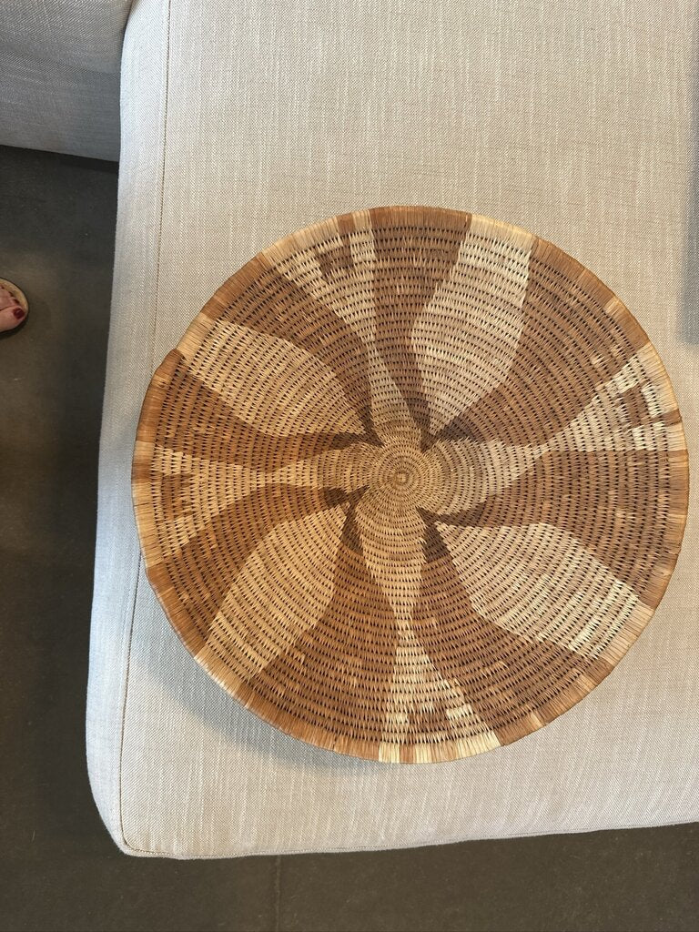 Woven African Tan & Cream Charger- 17X17X4H