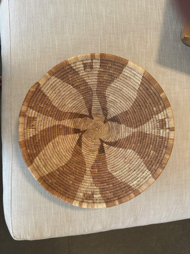 Woven African Tan & Cream Charger- 17X17X4H