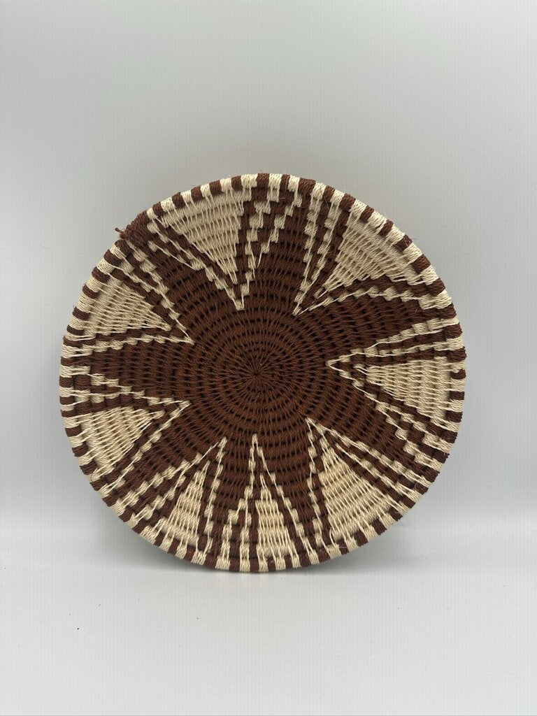 Woven Brown & Cream Star Charger- 10X10X2