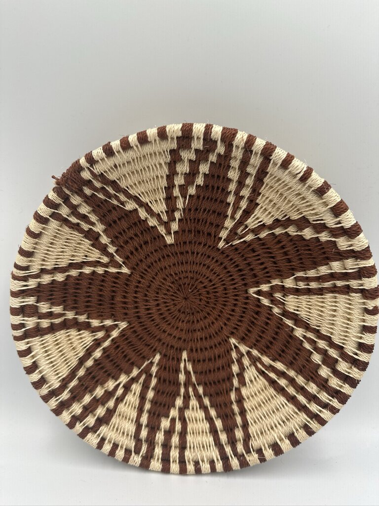 Woven Brown & Cream Star Charger- 10X10X2