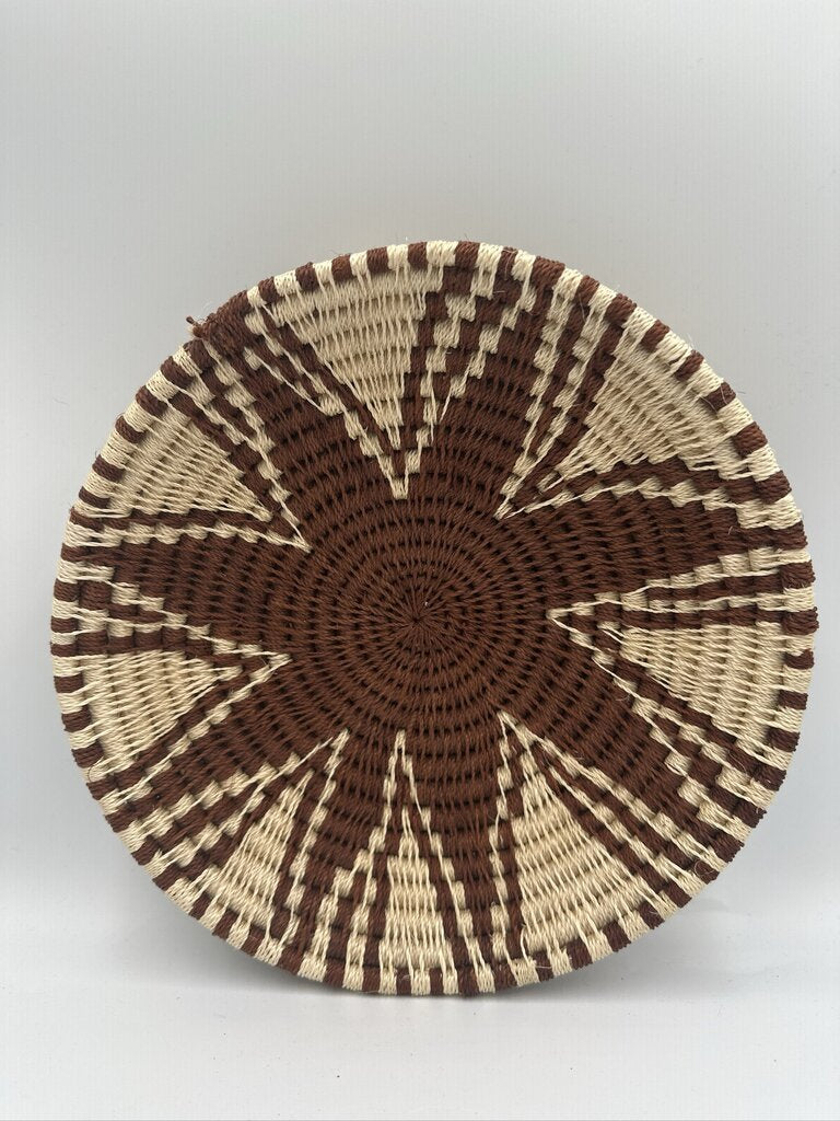 Woven Brown & Cream Star Charger- 10X10X2