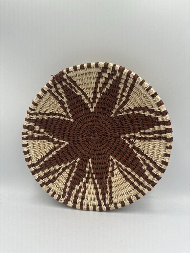 Woven Brown & Cream Star Charger- 10X10X2