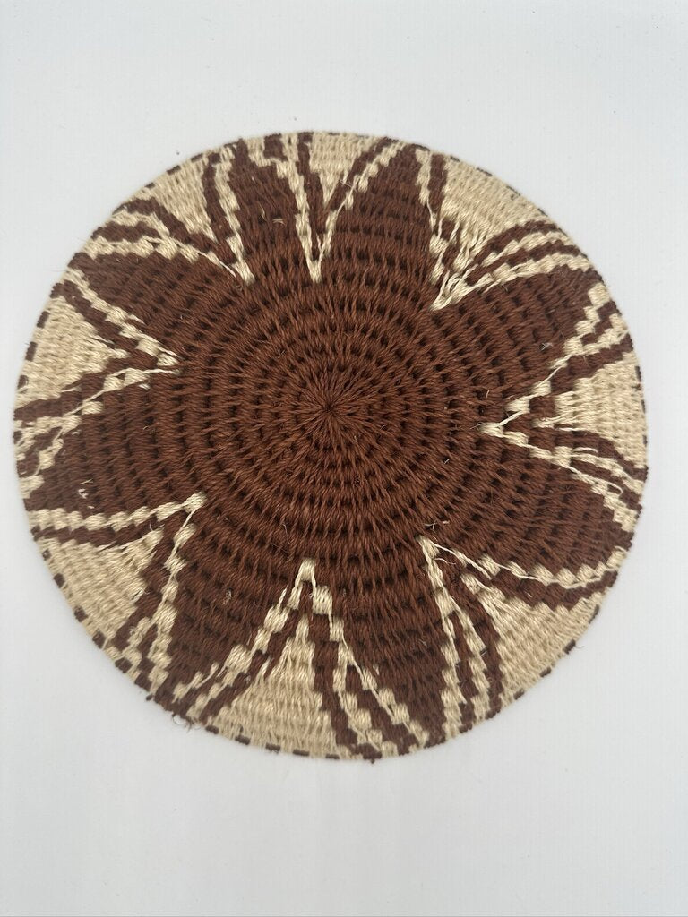 Woven Brown & Cream Star Charger- 10X10X2