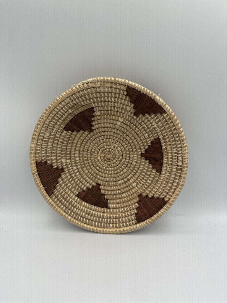 Woven Basket W/ Triangles- 9.5X9.5X2