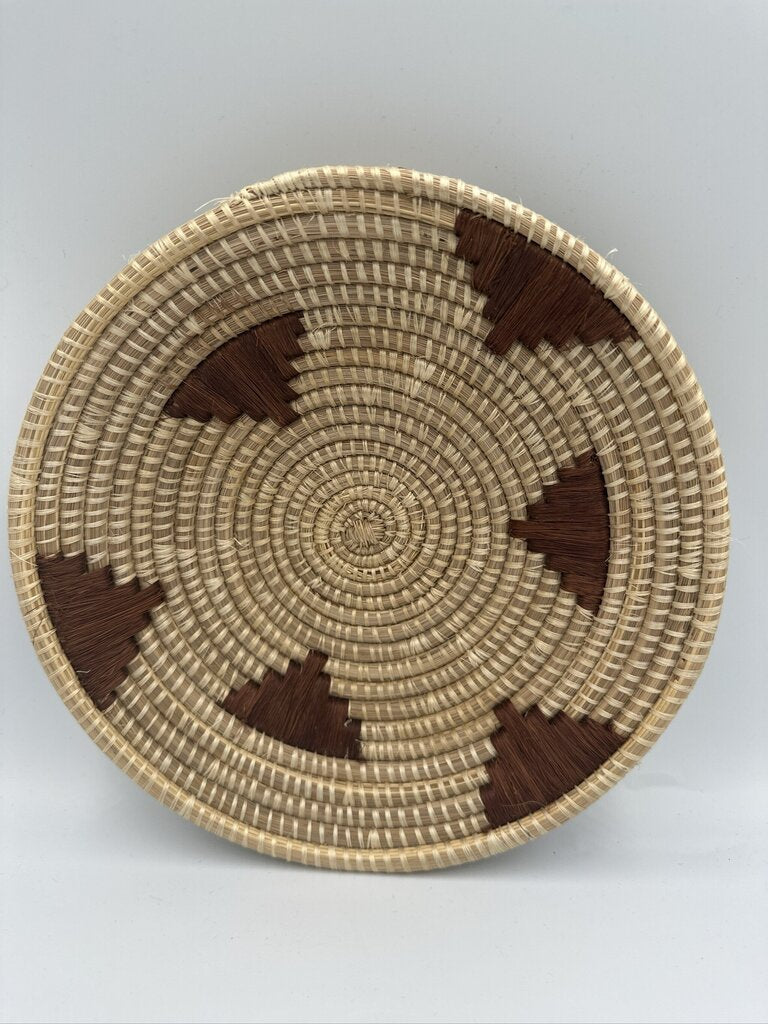 Woven Basket W/ Triangles- 9.5X9.5X2