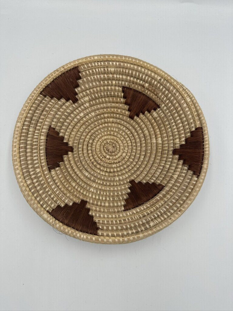 Woven Basket W/ Triangles- 9.5X9.5X2
