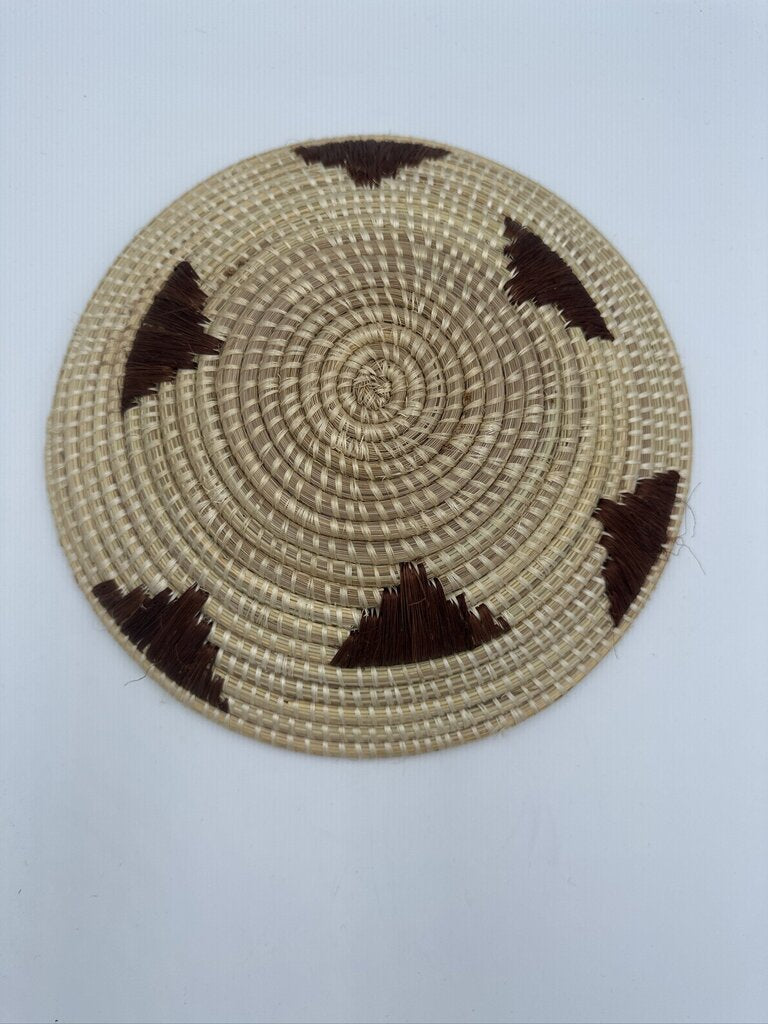 Woven Basket W/ Triangles- 9.5X9.5X2