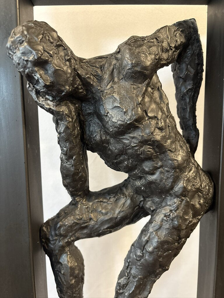 Gerard Koch Style Metal Male Sculpture - 12X5.5X27H