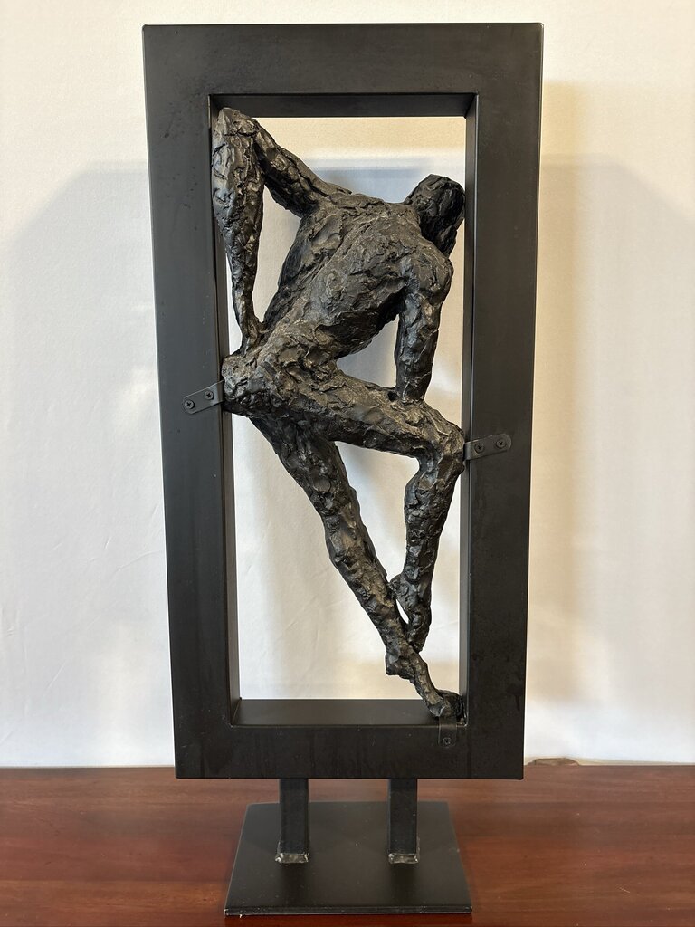 Gerard Koch Style Metal Male Sculpture - 12X5.5X27H