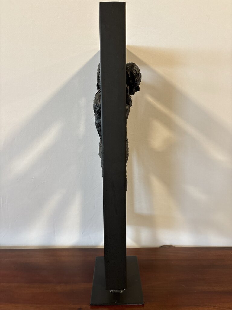 Gerard Koch Style Metal Male Sculpture - 12X5.5X27H