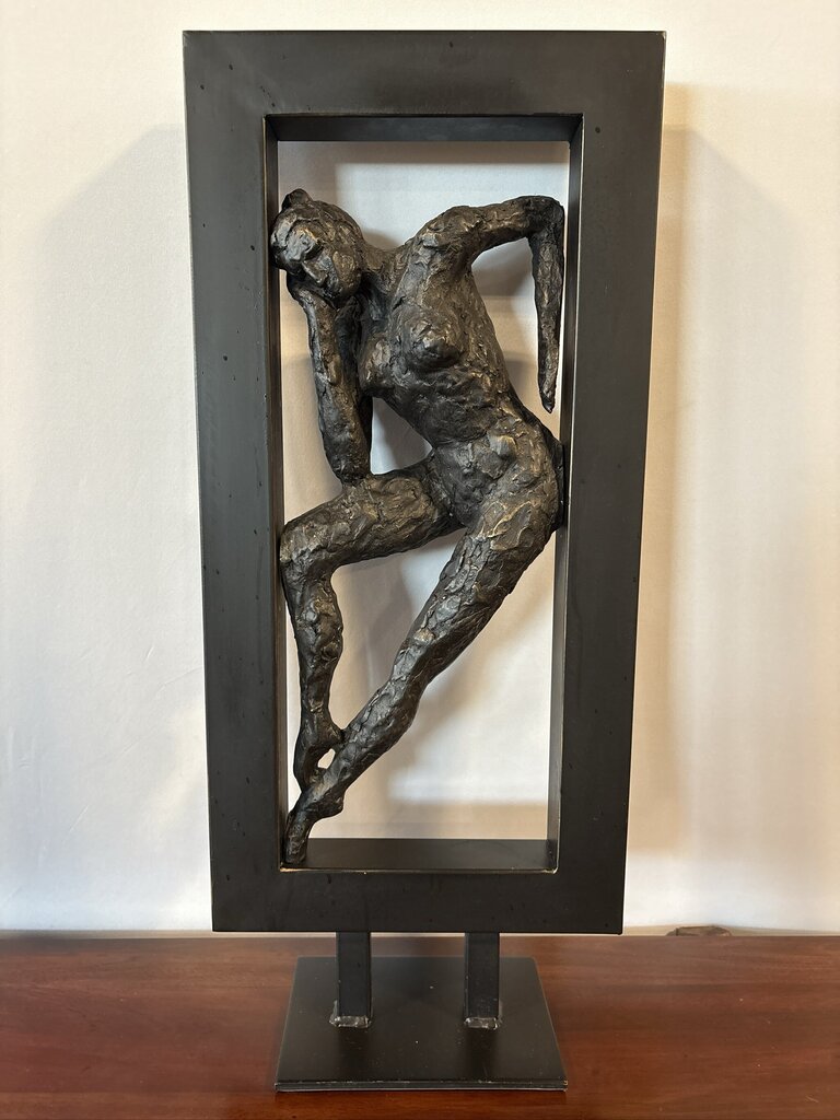 Gerard Koch Style Metal Female Sculpture - 12X5.5X27H
