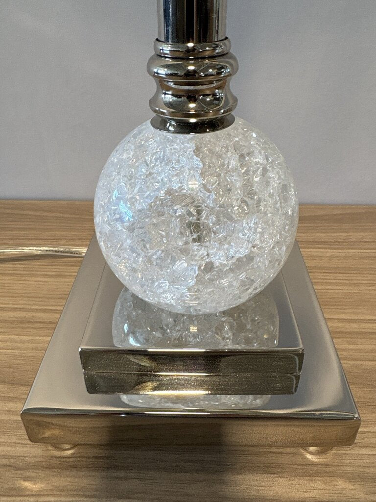 Chrome & Crackle Glass Buffet Lmaps- Pair- 36H