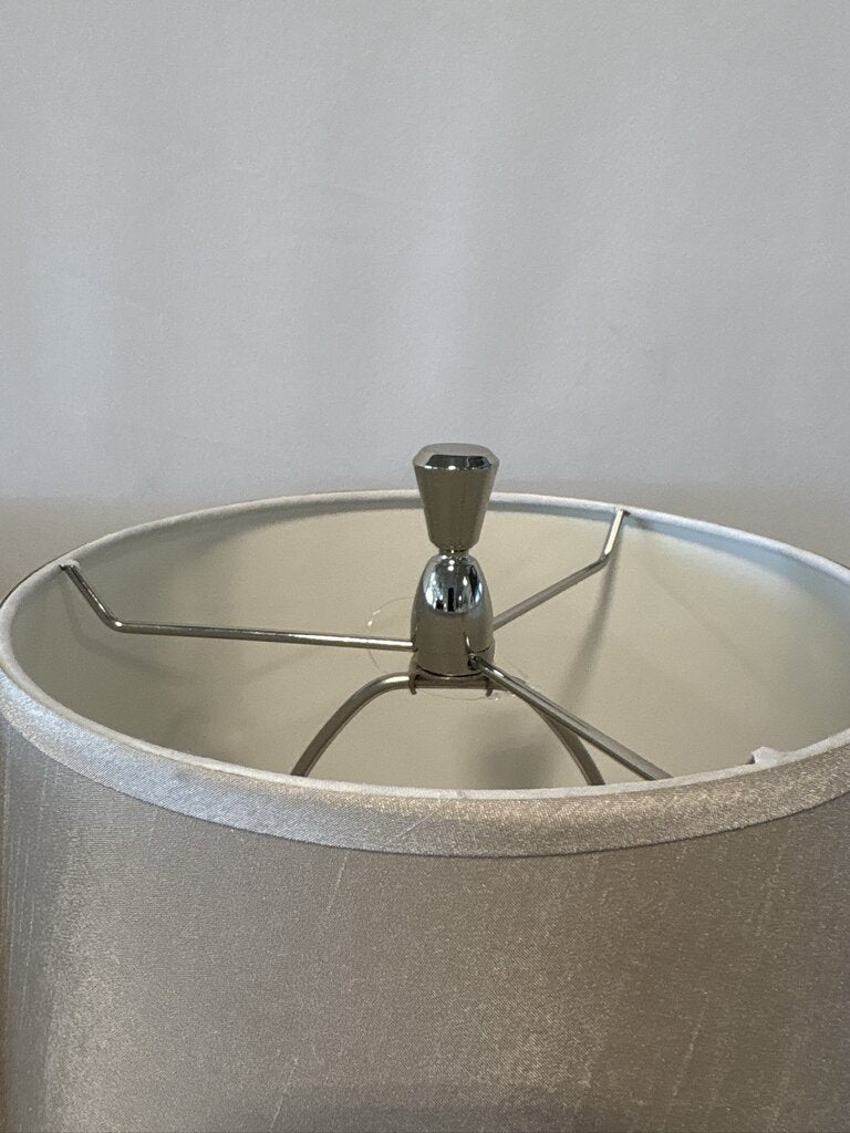 Chrome & Crackle Glass Buffet Lmaps- Pair- 36H