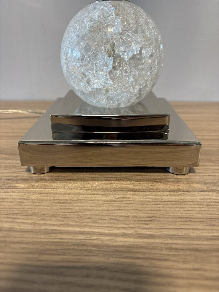 Chrome & Crackle Glass Buffet Lmaps- Pair- 36H