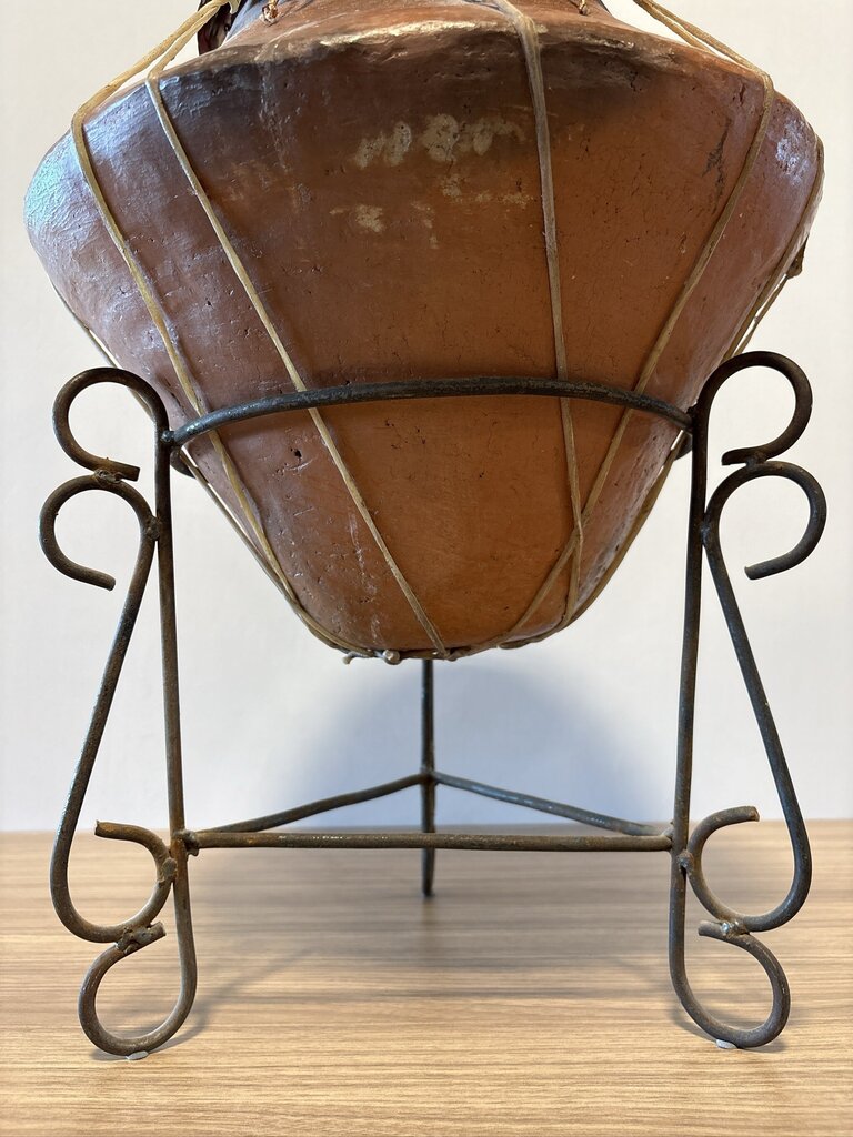 SW Terra Cotta Pot W/ Copper Accents On Stand- 15X15X22