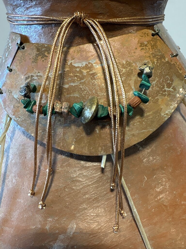 SW Terra Cotta Pot W/ Copper Accents On Stand- 15X15X22