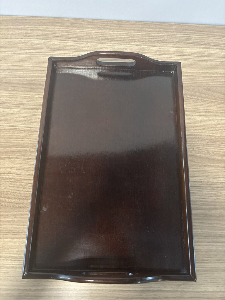 Bombay Wood & Brass Trays- Pair- 19.5X13.5X3.5