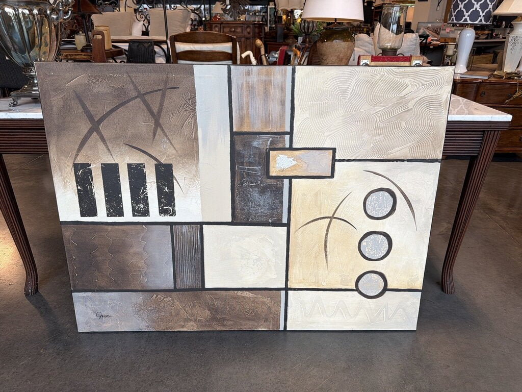 Post Modern Geometric Art On Canvas- 48X36