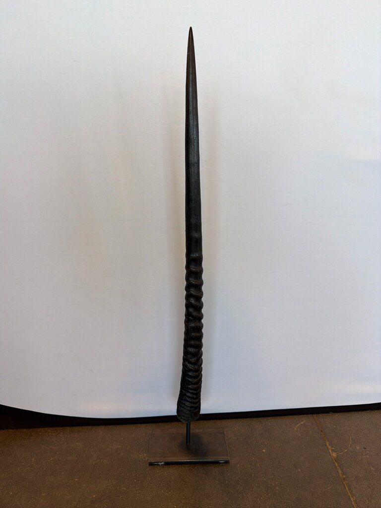Oryx Horn On Metal Stand - 34.5H