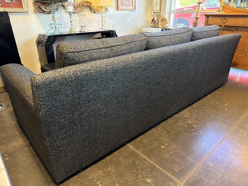 Paul Robert Navy Tweed 3 Seat Sofa- 107X45X29.5H