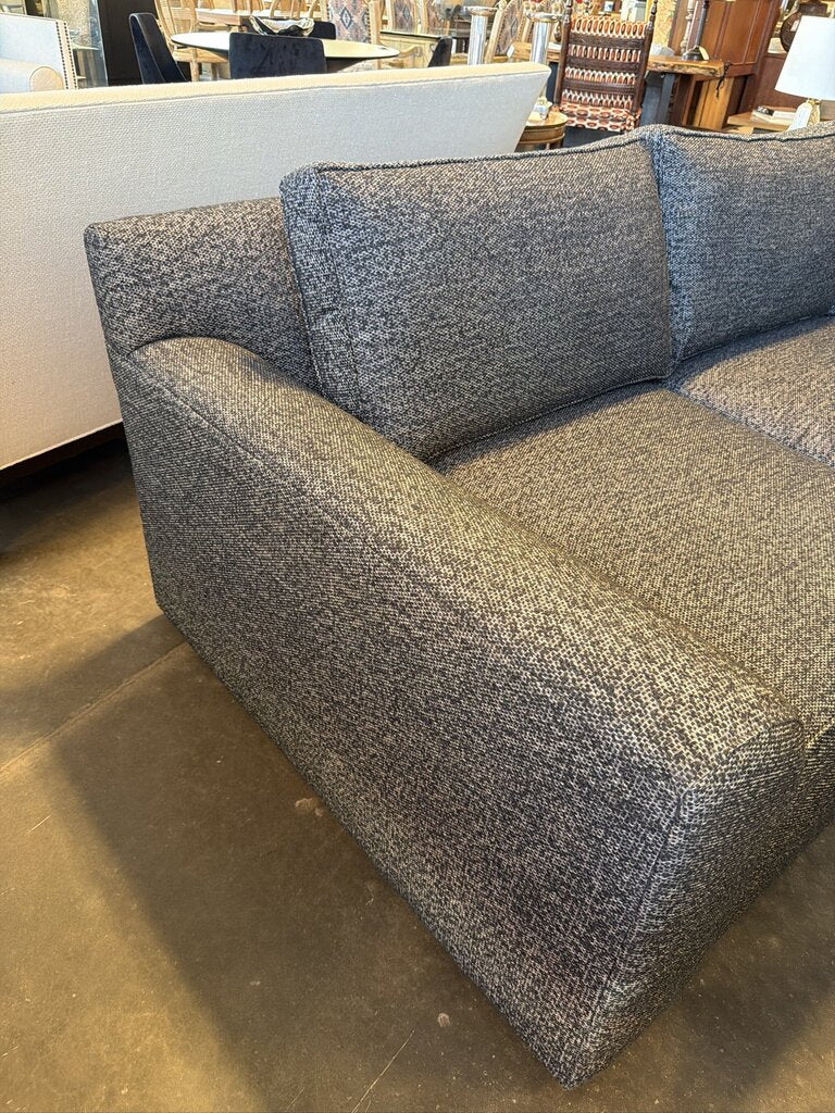 Paul Robert Navy Tweed 3 Seat Sofa- 107X45X29.5H