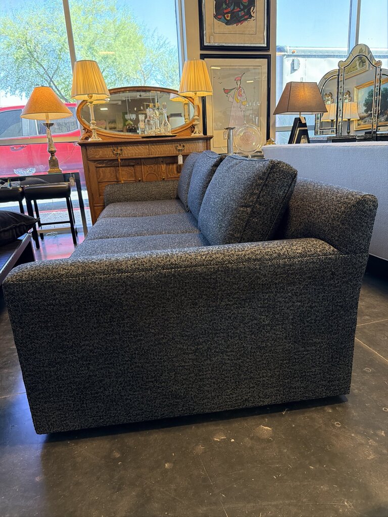 Paul Robert Navy Tweed 3 Seat Sofa- 107X45X29.5H