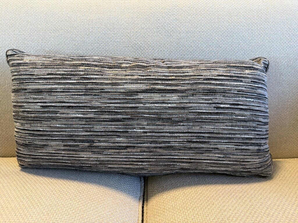 Paul Robert Grey/ White/ Black Lumbar Pillow - 25X12H