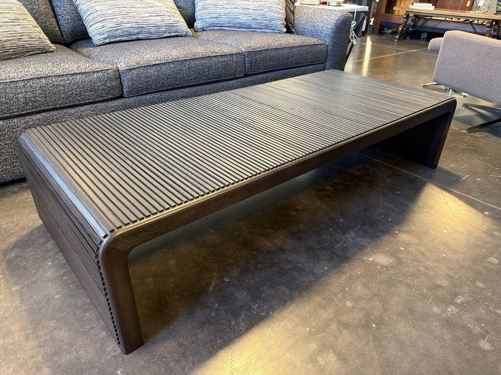 Four Hands Leo Coffee Table In Smoked Black- 14X65X27H
