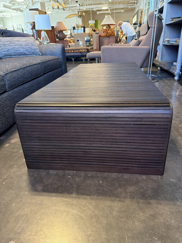 Four Hands Leo Coffee Table In Smoked Black- 14X65X27H