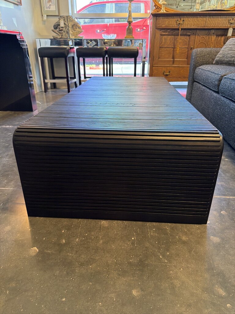 Four Hands Leo Coffee Table In Smoked Black- 14X65X27H