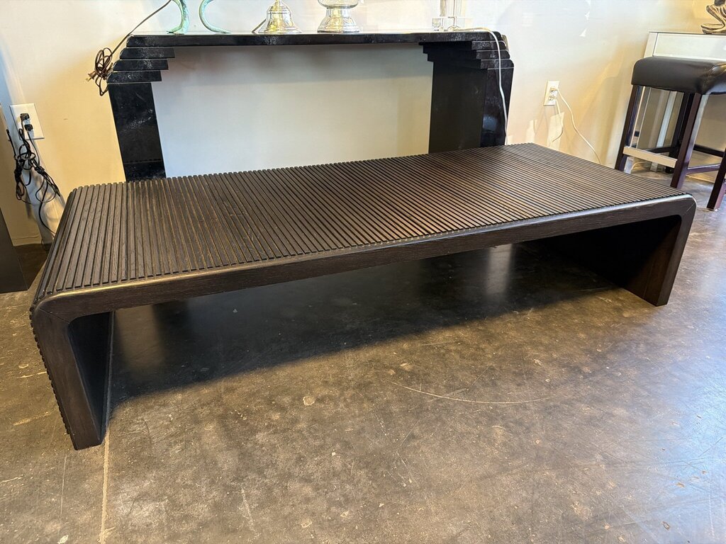 Four Hands Leo Coffee Table In Smoked Black- 14X65X27H