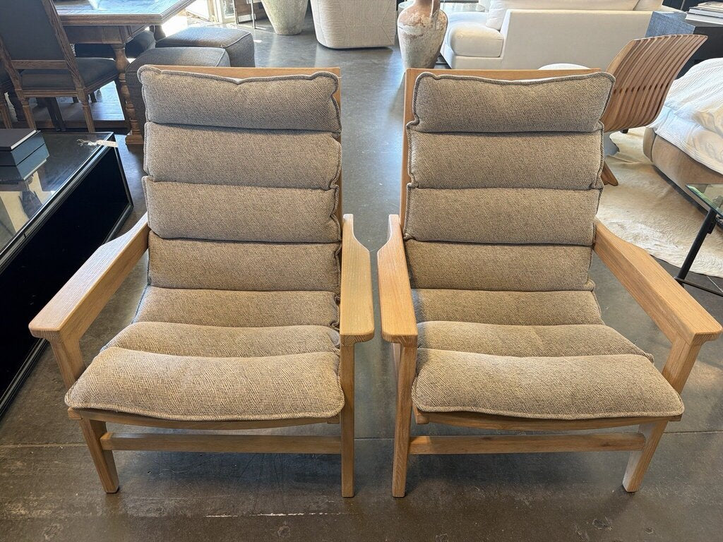 Uttermost Isola Oak Accent Chairs- Pair- AS IS