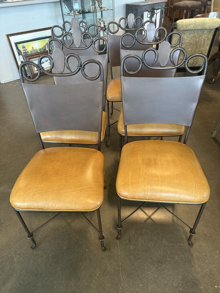 Alexandria Diez Iron Diining Chairs- Set Of 6