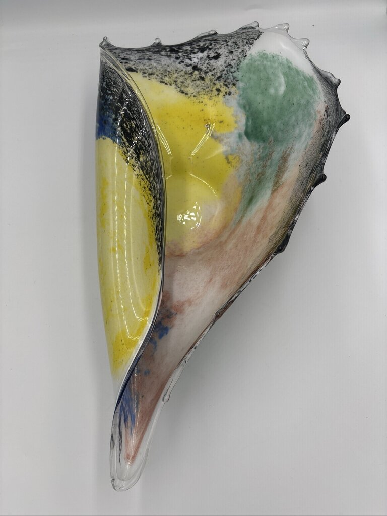 Studio Glass Multicolor Shell Vase - 18X9X6H
