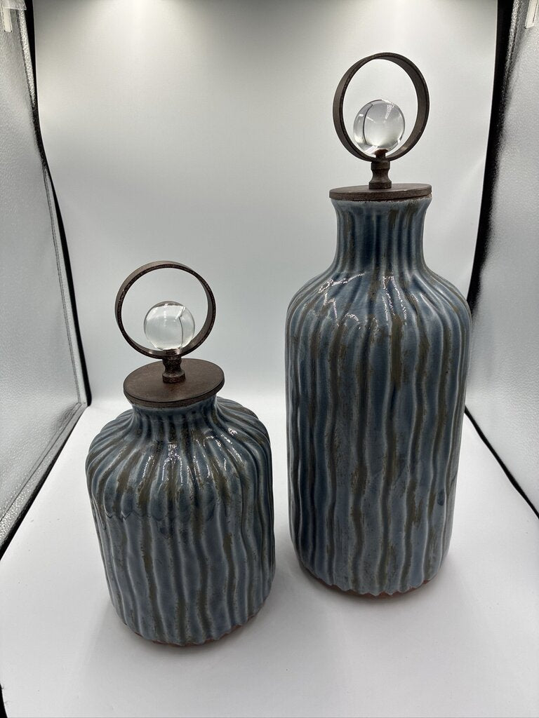 Uttermost Mathias Grey-Blue vessels - 5.5X5.5X13/19H - Pair