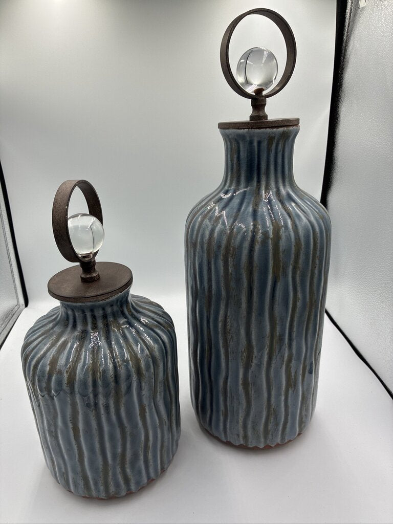 Uttermost Mathias Grey-Blue vessels - 5.5X5.5X13/19H - Pair