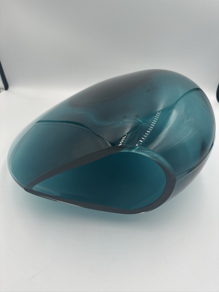 Teal Blue Glass Vase - 13X3.5X12H