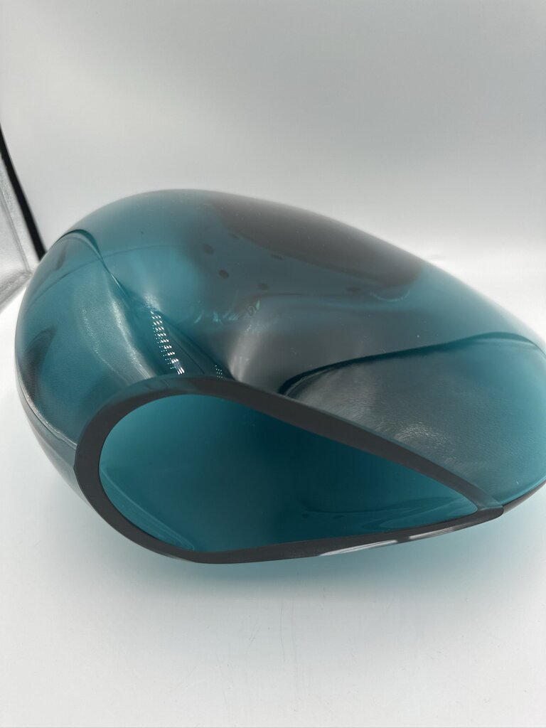 Teal Blue Glass Vase - 13X3.5X12H ||