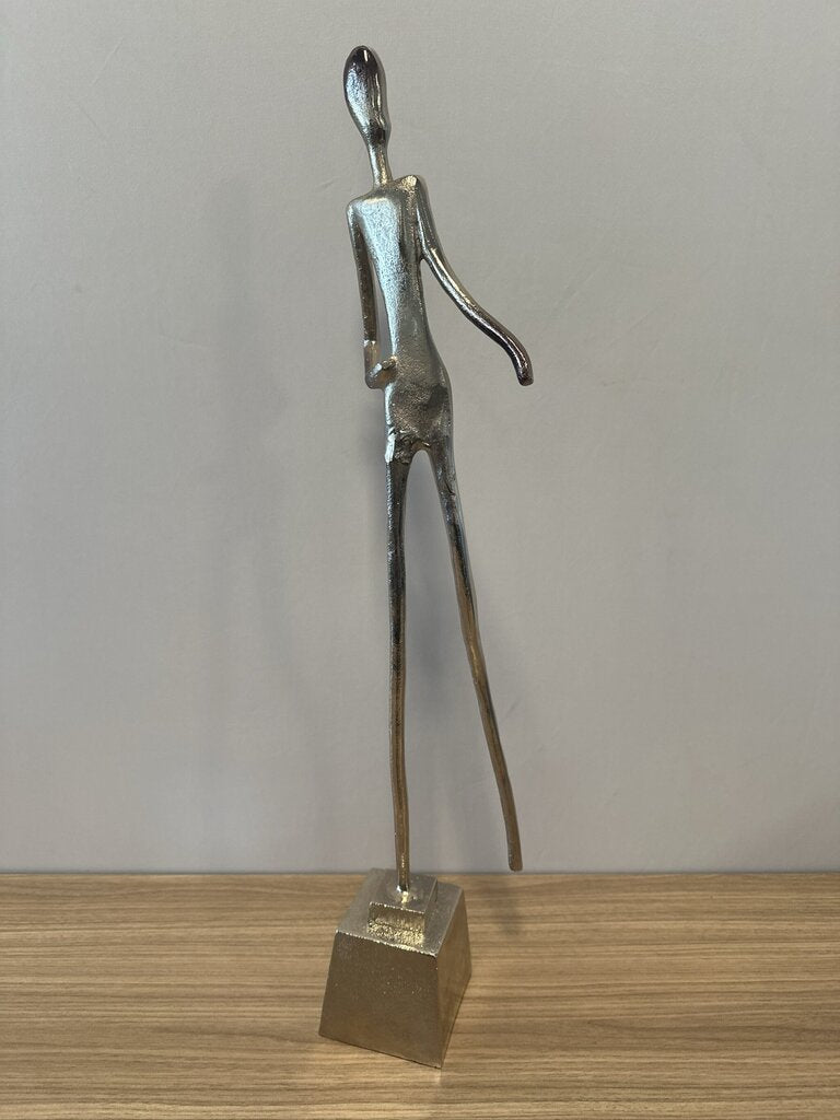 Silver Modern Art Sculpture - 5X4X29H